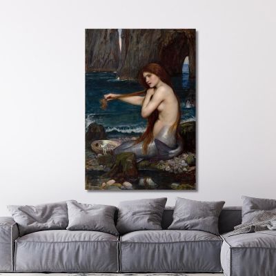 Una Sirena John William Waterhouse , jww1 cuadro en lienzo