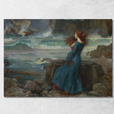 Miranda-La Tempesta John William Waterhouse jww24 quadro stampa su tela