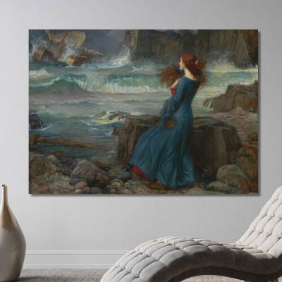 Miranda-La Tempesta John William Waterhouse , jww24 quadro stampa su tela
