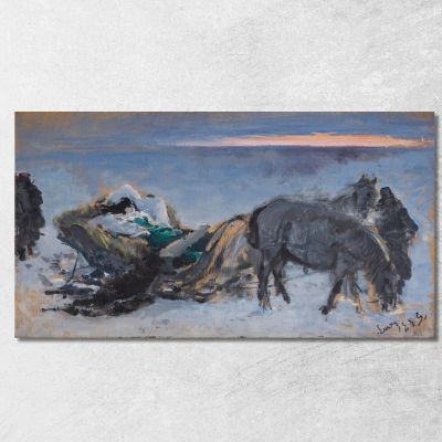 Gertruda Komorowska Sulla Slitta Leon Wyczółkowski lwy19 quadro stampa su tela
