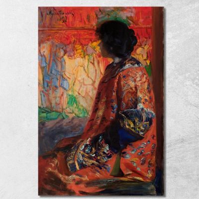 Donna Giapponese Leon Wyczółkowski lwy26 quadro stampa su tela