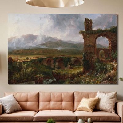 Una Veduta Vicino A Tivoli: Mattina Thomas Cole, tcl1 quadro stampa su tela