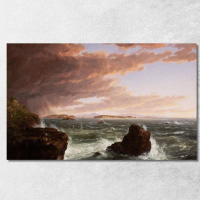 Vedute Attraverso La Baia Di Frenchman Dall'Isola Di Mount Desert Dopo Una Burrasca Thomas Cole tcl57 quadro stampa su tela