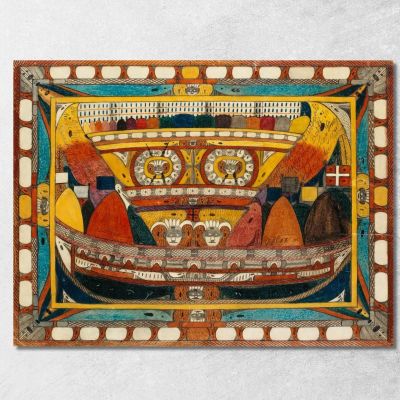 Il Dio Padre Fulmine Trasparente Del Gigante Adolf Wölfli awl5 quadro stampa su tela