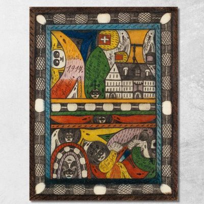 Il Zohrn Schiiga E Il Cacciatore Di Terra Adolf Wölfli awl9 quadro stampa su tela