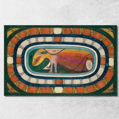 I Delfini: Un Assolutamente Innocuo Uccello Gigante Adolf Wölfli awl12 quadro stampa su tela