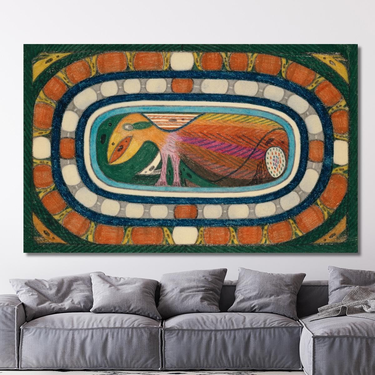 I Delfini: Un Assolutamente Innocuo Uccello Gigante Adolf Wölfli awl12 quadro stampa su tela