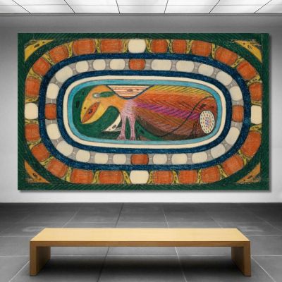 I Delfini: Un Assolutamente Innocuo Uccello Gigante Adolf Wölfli awl12 quadro stampa su tela