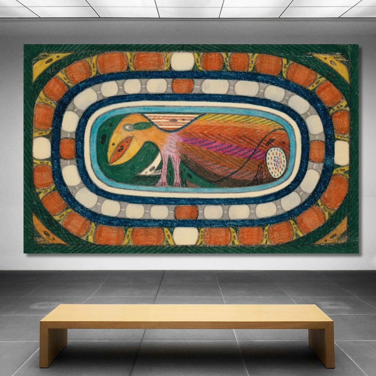 I Delfini: Un Assolutamente Innocuo Uccello Gigante Adolf Wölfli awl12 quadro stampa su tela