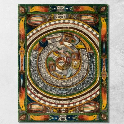 L’Orologio Da Parete - Serpente. Un'Ora Zohohrn Adolf Wölfli awl17 quadro stampa su tela
