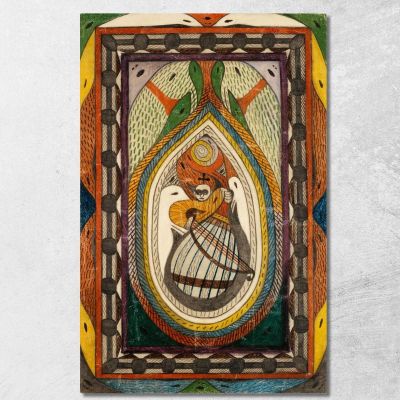 Musicante Adolf Wölfli awl26 quadro stampa su tela
