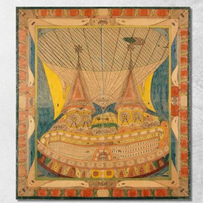 Dirigibile Di Skt. Adolf Città Gigante Adolf Wölfli awl34 quadro stampa su tela