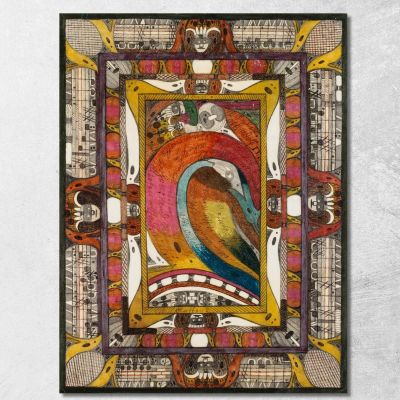 Sala Della Foresta Di Abeti Nella Città Gigante Sul Lago Haxen Adolf Wölfli awl43 quadro stampa su tela