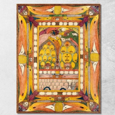 Uhaja Dall’India La Mia Cara Madrina Adolf Wölfli awl45 quadro stampa su tela