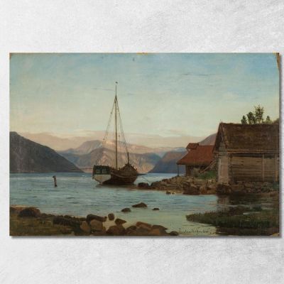 Sera A Balestrand Amaldus Nielsen ani4 quadro stampa su tela