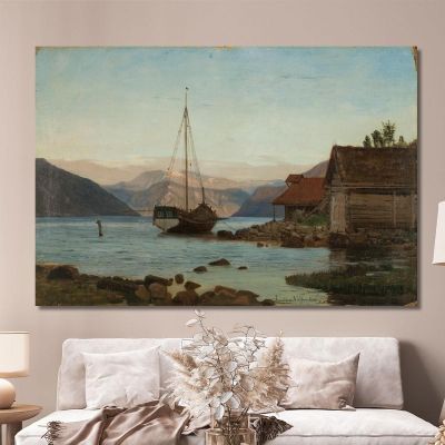 Abend Bei Balestrand Amaldus Nielsen, ani4 drucken auf leinwand