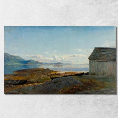 Avvicinamento A Hardanger Ølve Amaldus Nielsen ani20 quadro stampa su tela