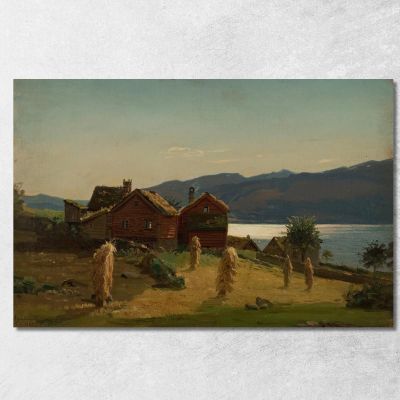 Case Contadine A Balestrand Amaldus Nielsen ani23 quadro stampa su tela