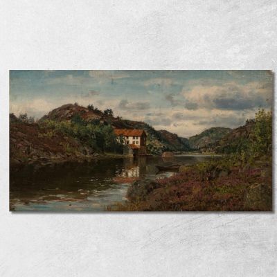 Hovenkilen Presso Mandal Amaldus Nielsen ani134 quadro stampa su tela