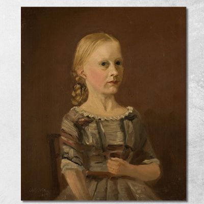 Ritratto Della Cugina Dell'Artista Signora Caterine Kamstrup 12 Anni Amaldus Nielsen ani177 quadro stampa su tela