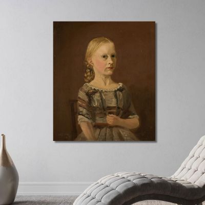 Portrait Of The Artist'S Cousin Mrs. Caterine Kamstrup, 12 Years Old Amaldus Nielsen, ani177 canvas print