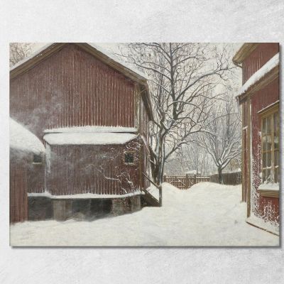 Bufera Di Neve In Majorstuveien 8 Amaldus Nielsen ani197 quadro stampa su tela