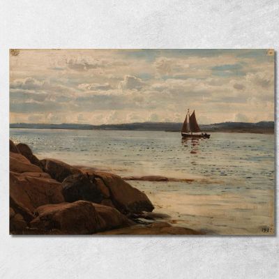 Scena Di Spiaggia Hvaler Amaldus Nielsen ani221 quadro stampa su tela