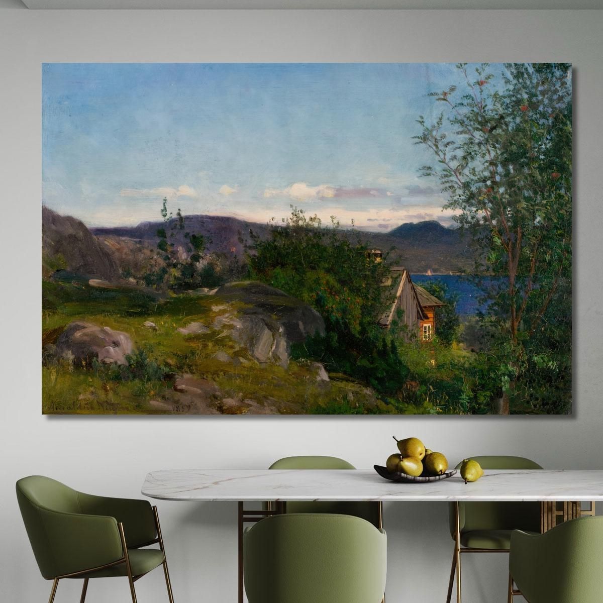 A Gjermundshavn Hardanger Amaldus Nielsen ani227 quadro stampa su tela