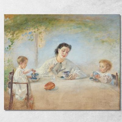 La Famiglia Dell'Artista A Colazione Anton Romako arm19 quadro stampa su tela