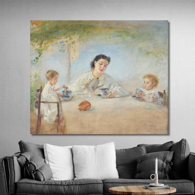 La Famiglia Dell'Artista A Colazione Anton Romako arm19 quadro stampa su tela