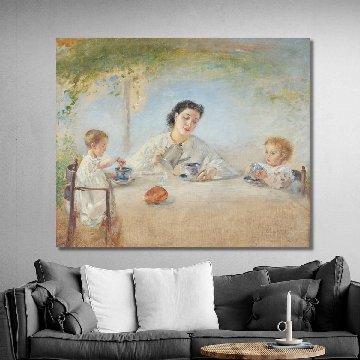 La Famiglia Dell'Artista A Colazione Anton Romako arm19 quadro stampa su tela