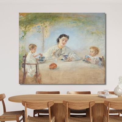 La Famiglia Dell'Artista A Colazione Anton Romako arm19 quadro stampa su tela