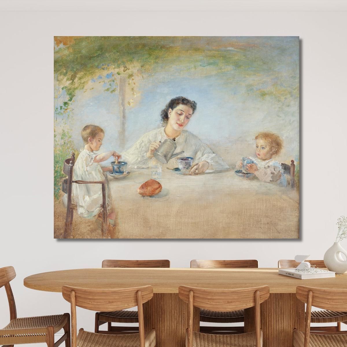 La Famiglia Dell'Artista A Colazione Anton Romako arm19 quadro stampa su tela