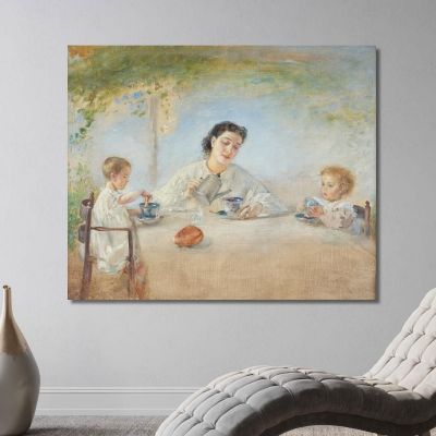 La Famiglia Dell'Artista A Colazione Anton Romako arm19 quadro stampa su tela