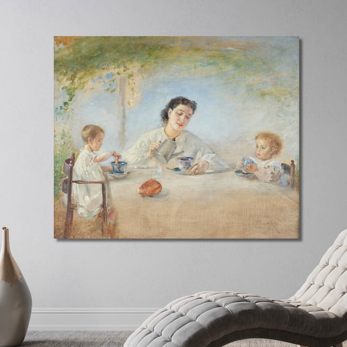 La Famiglia Dell'Artista A Colazione Anton Romako arm19 quadro stampa su tela