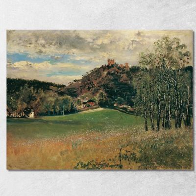 Il Prato Della Fattoria A Vorderbrühl Con Le Rovine Di Mödling Anton Romako arm21 quadro stampa su tela