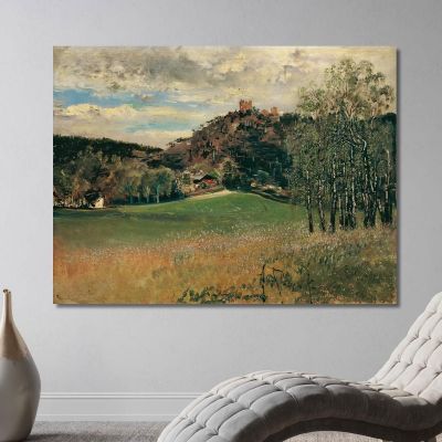 Il Prato Della Fattoria A Vorderbrühl Con Le Rovine Di Mödling Anton Romako arm21 quadro stampa su tela