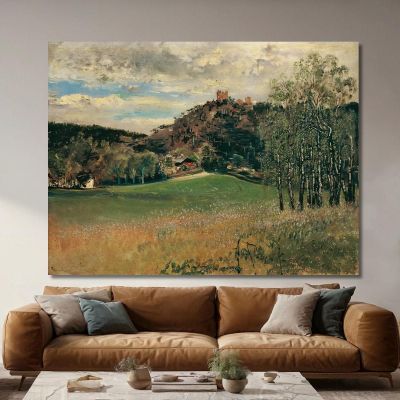 Il Prato Della Fattoria A Vorderbrühl Con Le Rovine Di Mödling Anton Romako arm21 quadro stampa su tela
