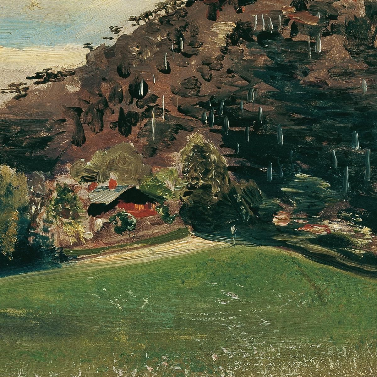 Il Prato Della Fattoria A Vorderbrühl Con Le Rovine Di Mödling Anton Romako arm21 quadro stampa su tela