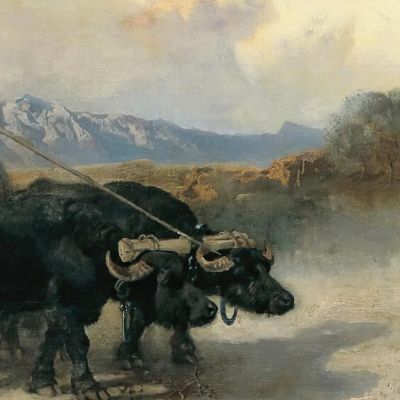 Il Punto D'Abbeverata Anton Romako arm57 quadro stampa su tela
