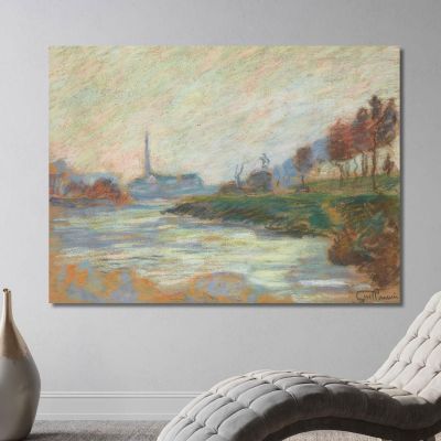 Confluenza Della Marna E Della Senna Île-De-France Armand Guillaumin agl11 quadro stampa su tela