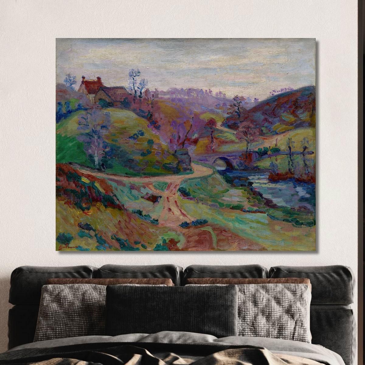 Crozant Ponte Charraud Armand Guillaumin agl15 quadro stampa su tela