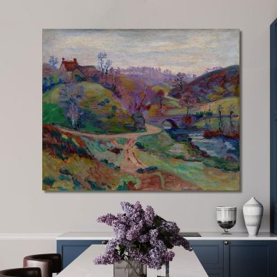 Crozant Ponte Charraud Armand Guillaumin agl15 quadro stampa su tela