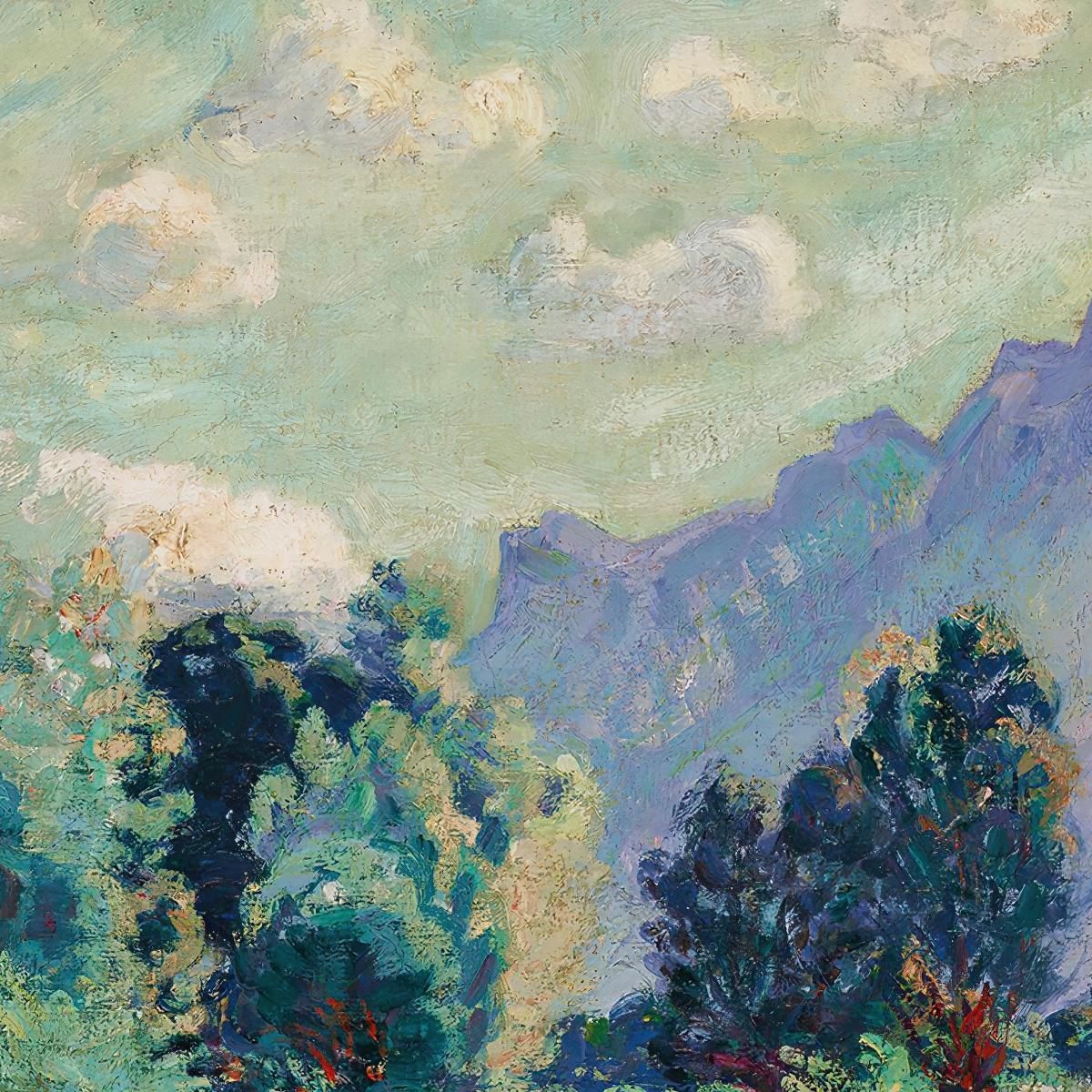 Pontcharra Valle Dell'Isère Il Monte Granier Sullo Sfondo Armand Guillaumin agl72 quadro stampa su tela