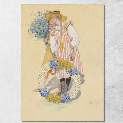 Lisbeth E Brita Carl Larsson clr33 quadro stampa su tela
