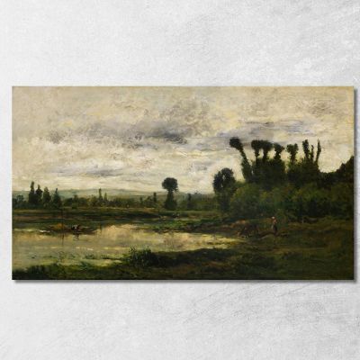 Sponde Dell'Oise Con Tempo Di Tempesta Charles François Daubigny cfd13 quadro stampa su tela