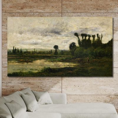 Ufer Der Oise Bei Gewitter Charles François Daubigny, cfd13 drucken auf leinwand