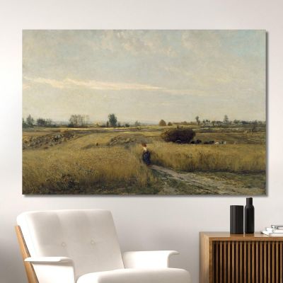 Mietitura Charles François Daubigny, cfd27 quadro stampa su tela