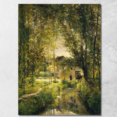 Paesaggio Con Un Ruscello Illuminato Dal Sole Charles François Daubigny cfd38 quadro stampa su tela