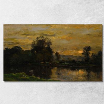 Paesaggio Con Anatre Charles François Daubigny cfd40 quadro stampa su tela